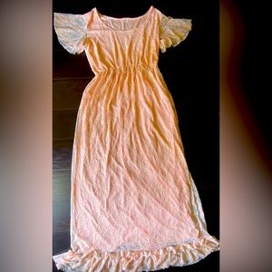 Lace Woman’s Maxi Dress Peach Color M